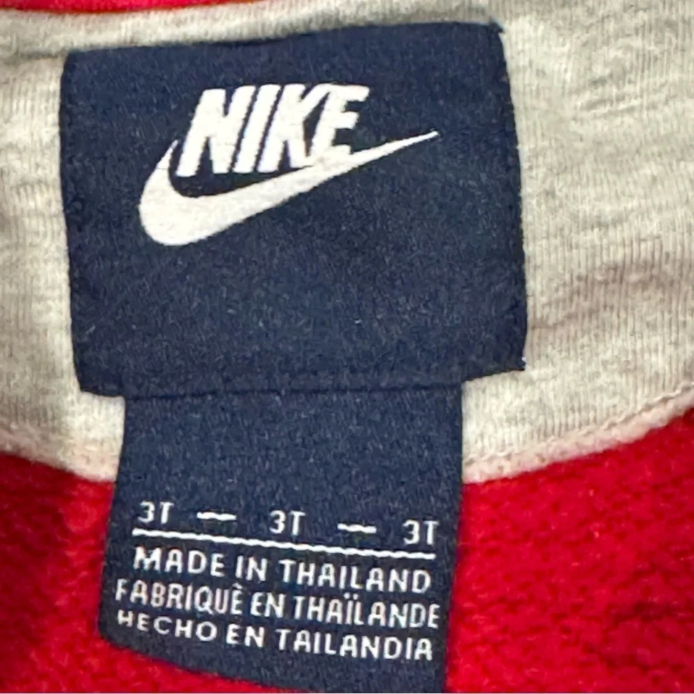 Nike Hoodie Jacket Youth 3T Red Full Zip Athletic Logo Toddler